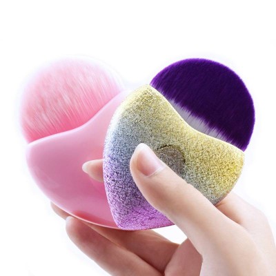 Hot sale pink Heart Shape Makeup Tools Facial Makeup Brushes Single Cosmetic Foundation Brush