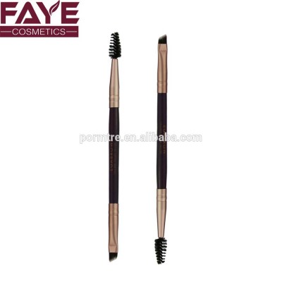 Wholesale women double head eyeshadow brush / eyelash spoolie makeup tool / angled eyebrow brush